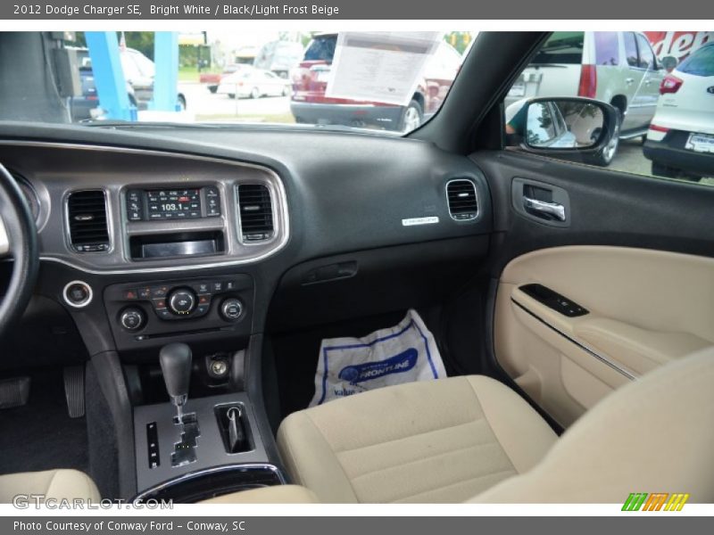 Bright White / Black/Light Frost Beige 2012 Dodge Charger SE