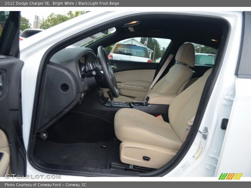 Bright White / Black/Light Frost Beige 2012 Dodge Charger SE