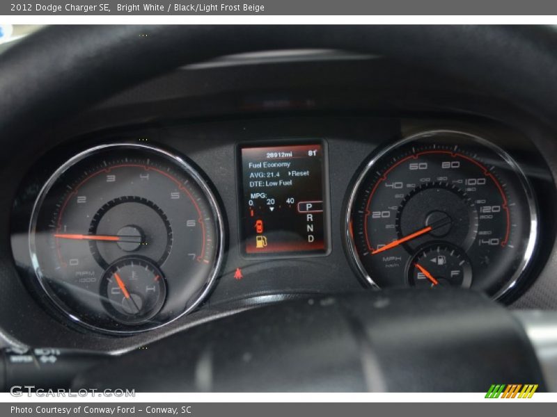 Bright White / Black/Light Frost Beige 2012 Dodge Charger SE