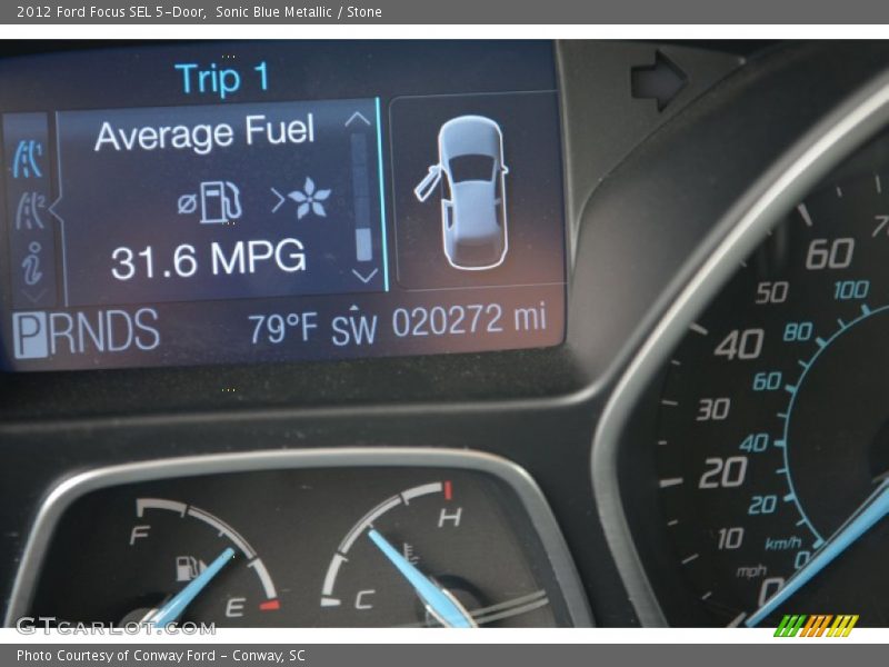 Sonic Blue Metallic / Stone 2012 Ford Focus SEL 5-Door