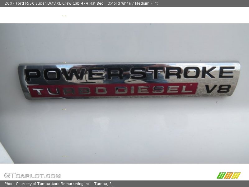 Oxford White / Medium Flint 2007 Ford F550 Super Duty XL Crew Cab 4x4 Flat Bed