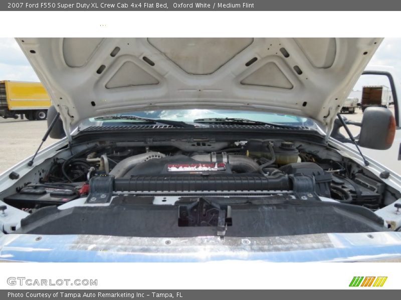Oxford White / Medium Flint 2007 Ford F550 Super Duty XL Crew Cab 4x4 Flat Bed