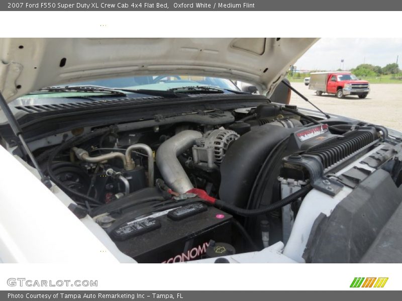 Oxford White / Medium Flint 2007 Ford F550 Super Duty XL Crew Cab 4x4 Flat Bed