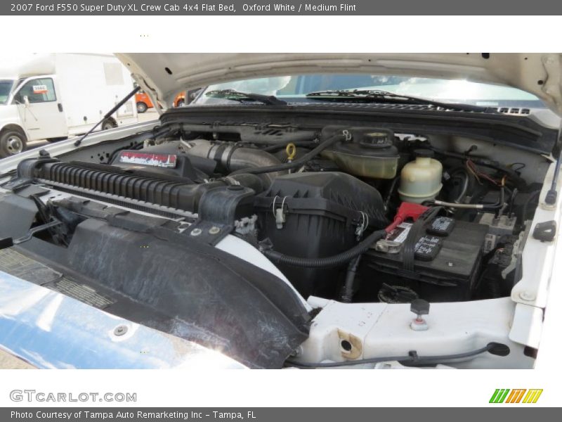 Oxford White / Medium Flint 2007 Ford F550 Super Duty XL Crew Cab 4x4 Flat Bed