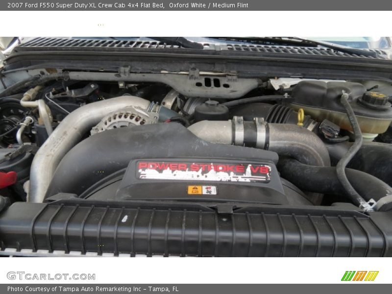 Oxford White / Medium Flint 2007 Ford F550 Super Duty XL Crew Cab 4x4 Flat Bed