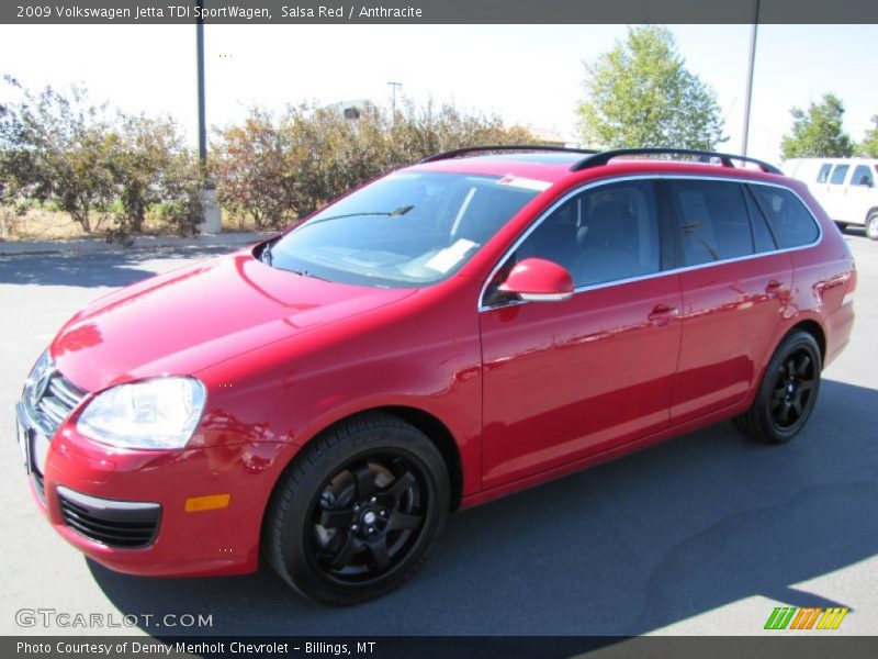 Salsa Red / Anthracite 2009 Volkswagen Jetta TDI SportWagen