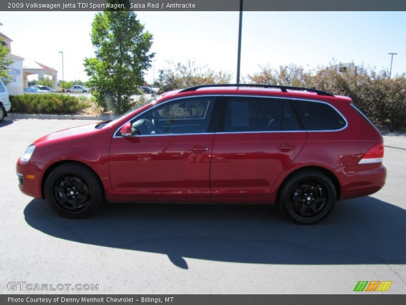 Salsa Red / Anthracite 2009 Volkswagen Jetta TDI SportWagen