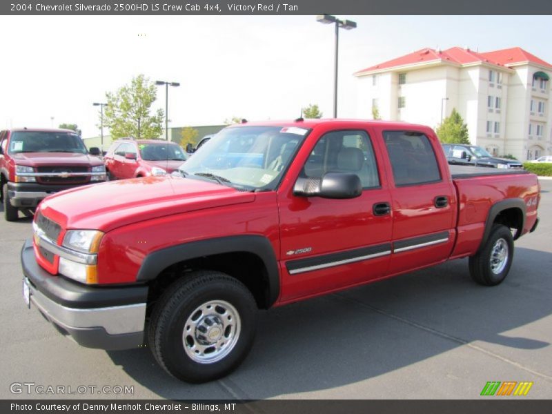 Victory Red / Tan 2004 Chevrolet Silverado 2500HD LS Crew Cab 4x4