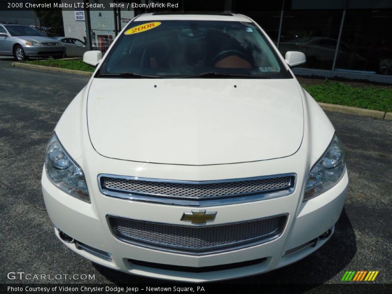 White / Ebony/Brick Red 2008 Chevrolet Malibu LTZ Sedan