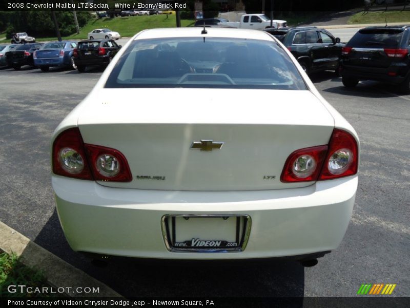 White / Ebony/Brick Red 2008 Chevrolet Malibu LTZ Sedan