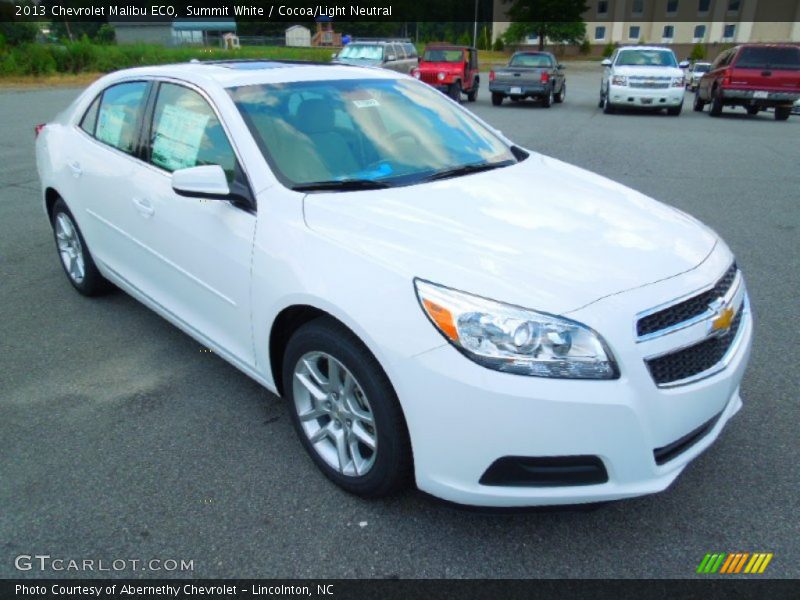 Summit White / Cocoa/Light Neutral 2013 Chevrolet Malibu ECO