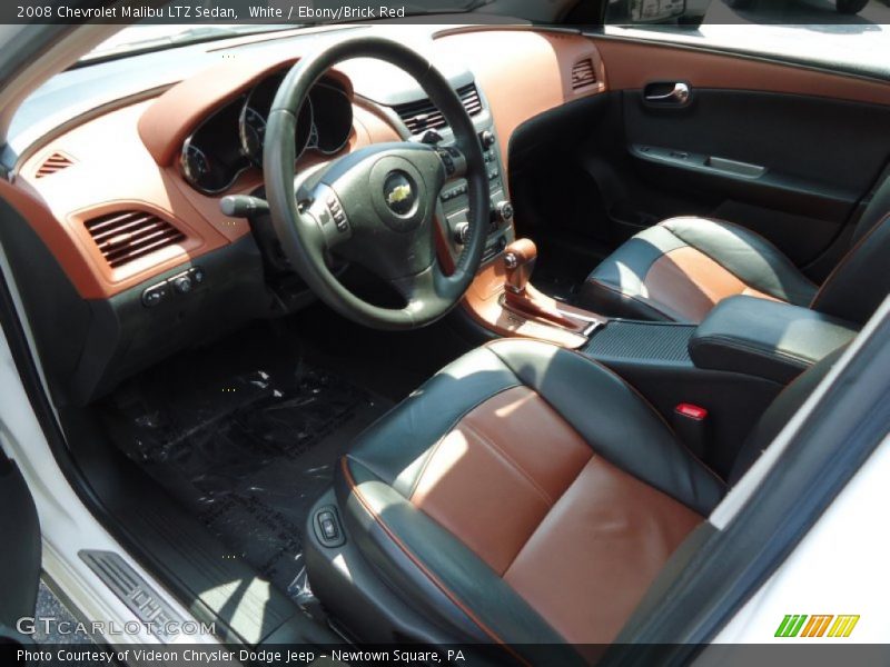 White / Ebony/Brick Red 2008 Chevrolet Malibu LTZ Sedan