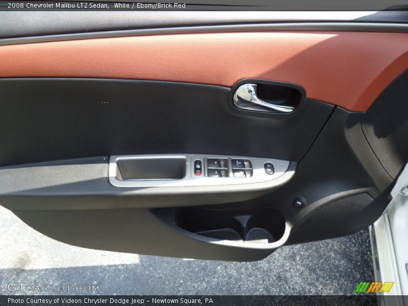 White / Ebony/Brick Red 2008 Chevrolet Malibu LTZ Sedan
