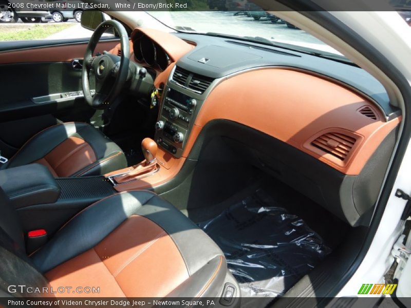 White / Ebony/Brick Red 2008 Chevrolet Malibu LTZ Sedan