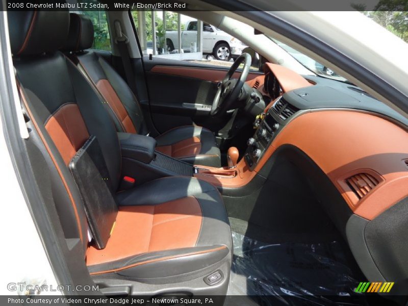 White / Ebony/Brick Red 2008 Chevrolet Malibu LTZ Sedan