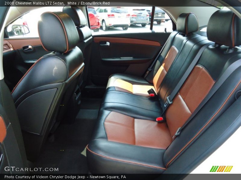 White / Ebony/Brick Red 2008 Chevrolet Malibu LTZ Sedan