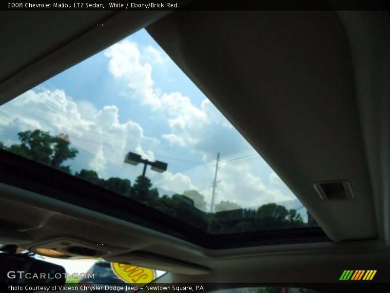 White / Ebony/Brick Red 2008 Chevrolet Malibu LTZ Sedan