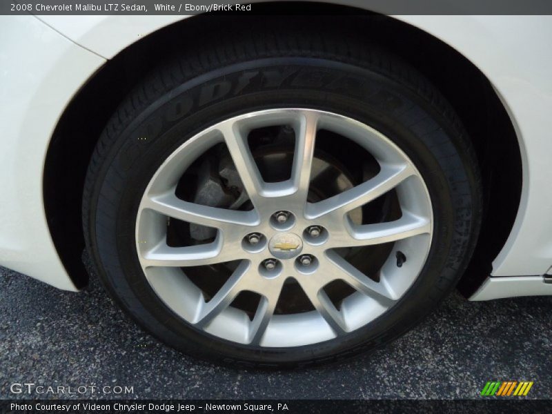 White / Ebony/Brick Red 2008 Chevrolet Malibu LTZ Sedan