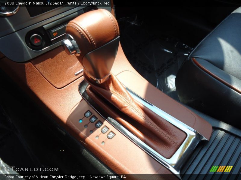 White / Ebony/Brick Red 2008 Chevrolet Malibu LTZ Sedan