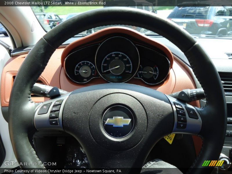 White / Ebony/Brick Red 2008 Chevrolet Malibu LTZ Sedan