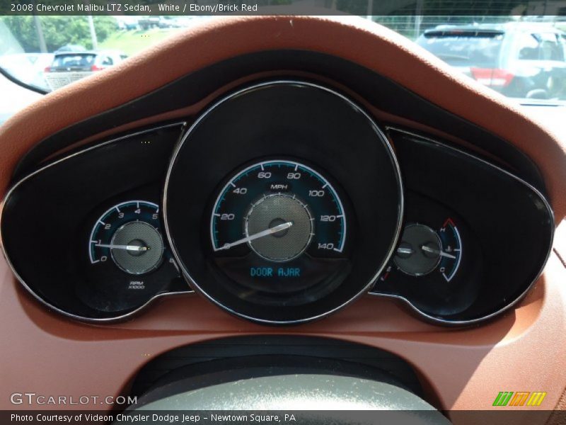 White / Ebony/Brick Red 2008 Chevrolet Malibu LTZ Sedan