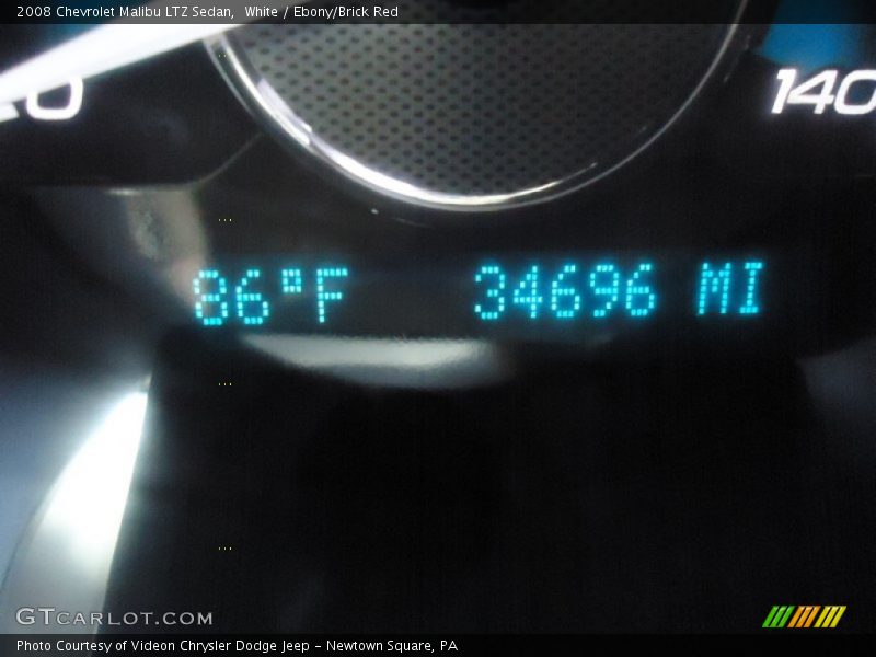 White / Ebony/Brick Red 2008 Chevrolet Malibu LTZ Sedan