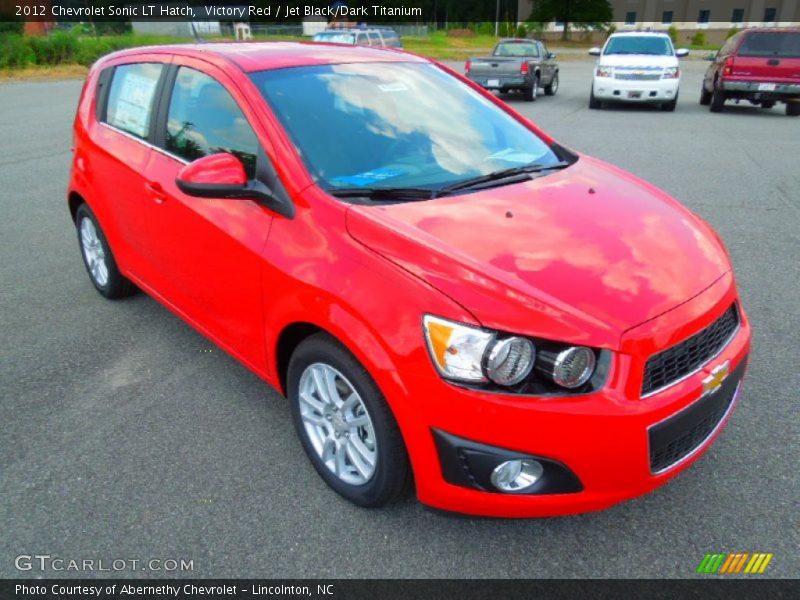 Victory Red / Jet Black/Dark Titanium 2012 Chevrolet Sonic LT Hatch