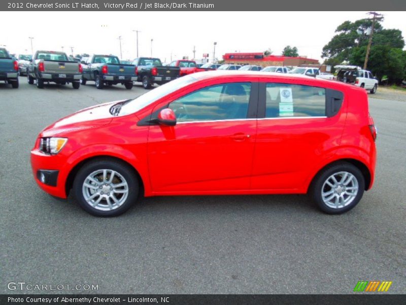 Victory Red / Jet Black/Dark Titanium 2012 Chevrolet Sonic LT Hatch