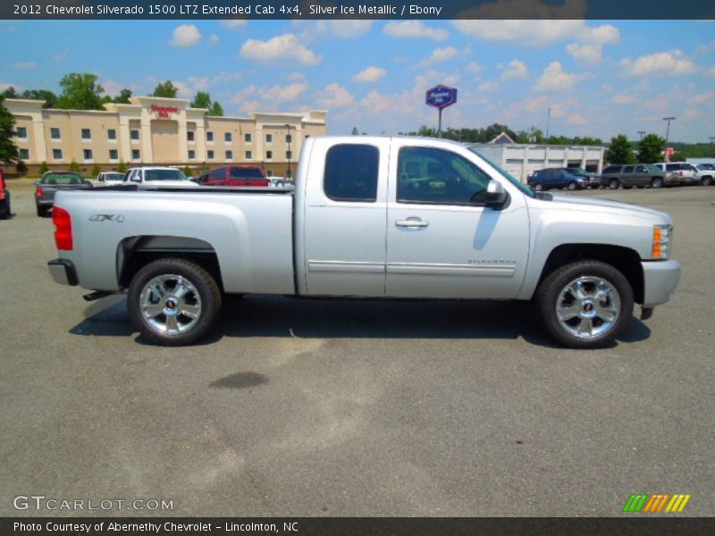 Silver Ice Metallic / Ebony 2012 Chevrolet Silverado 1500 LTZ Extended Cab 4x4