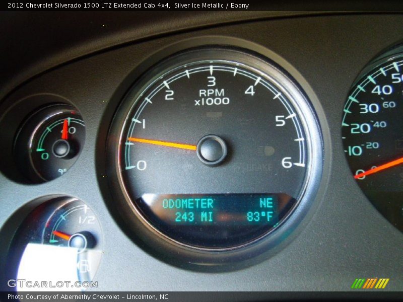 Silver Ice Metallic / Ebony 2012 Chevrolet Silverado 1500 LTZ Extended Cab 4x4