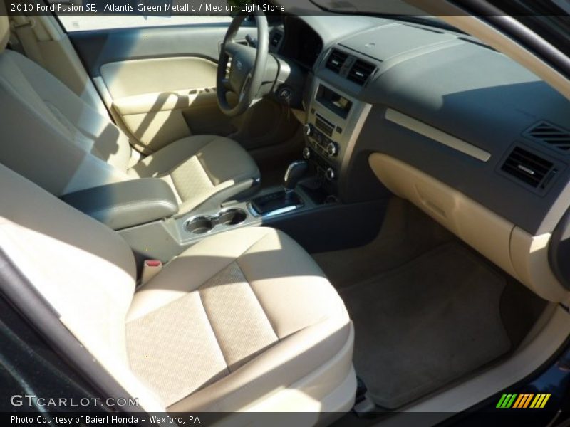 Atlantis Green Metallic / Medium Light Stone 2010 Ford Fusion SE