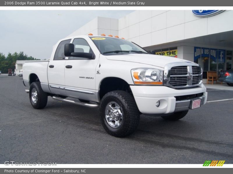 Bright White / Medium Slate Gray 2006 Dodge Ram 3500 Laramie Quad Cab 4x4