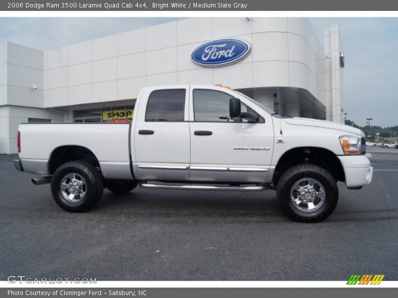 Bright White / Medium Slate Gray 2006 Dodge Ram 3500 Laramie Quad Cab 4x4