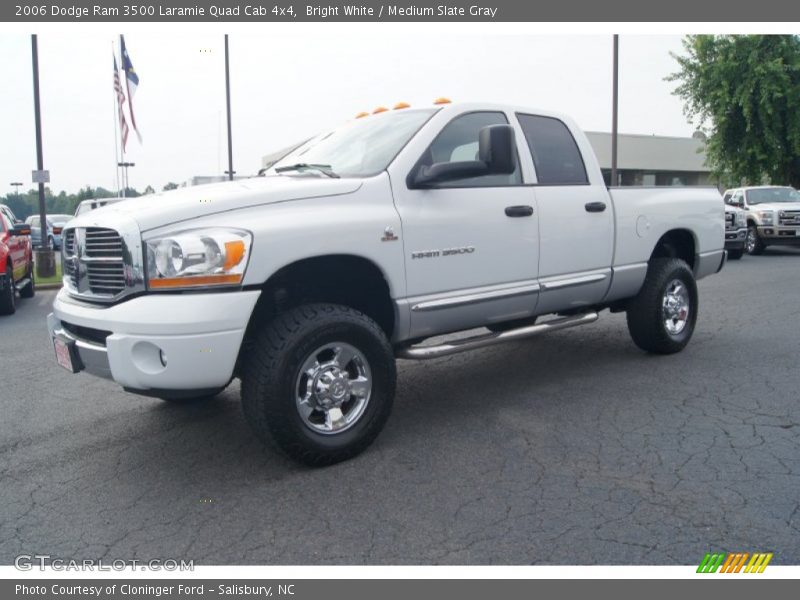 Bright White / Medium Slate Gray 2006 Dodge Ram 3500 Laramie Quad Cab 4x4