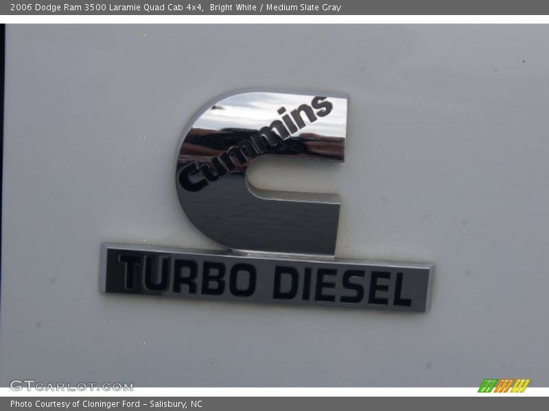 Bright White / Medium Slate Gray 2006 Dodge Ram 3500 Laramie Quad Cab 4x4