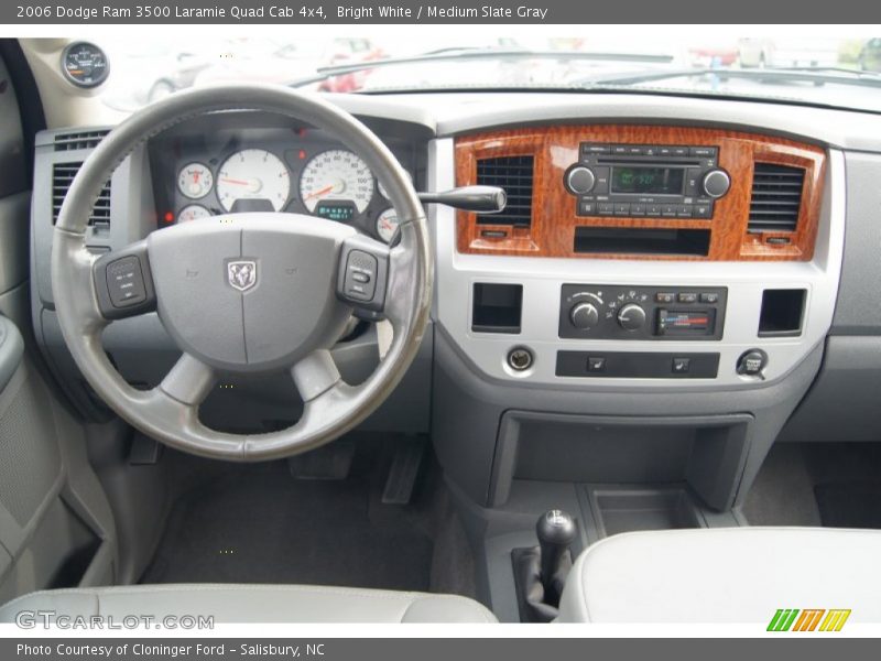 Bright White / Medium Slate Gray 2006 Dodge Ram 3500 Laramie Quad Cab 4x4