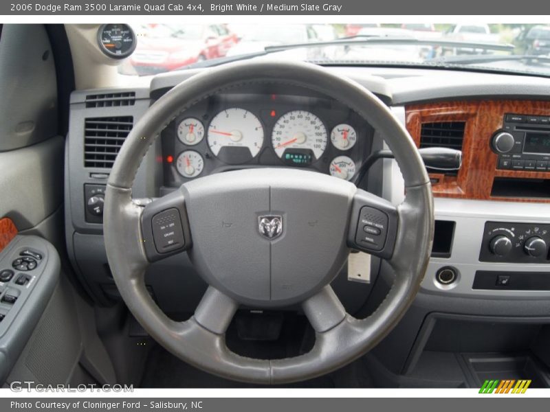 Bright White / Medium Slate Gray 2006 Dodge Ram 3500 Laramie Quad Cab 4x4