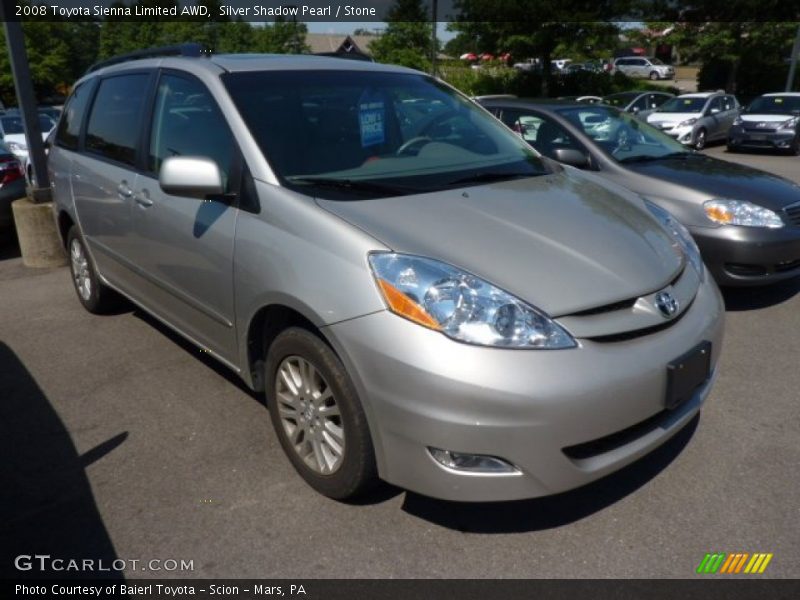 Silver Shadow Pearl / Stone 2008 Toyota Sienna Limited AWD