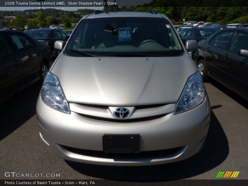 Silver Shadow Pearl / Stone 2008 Toyota Sienna Limited AWD