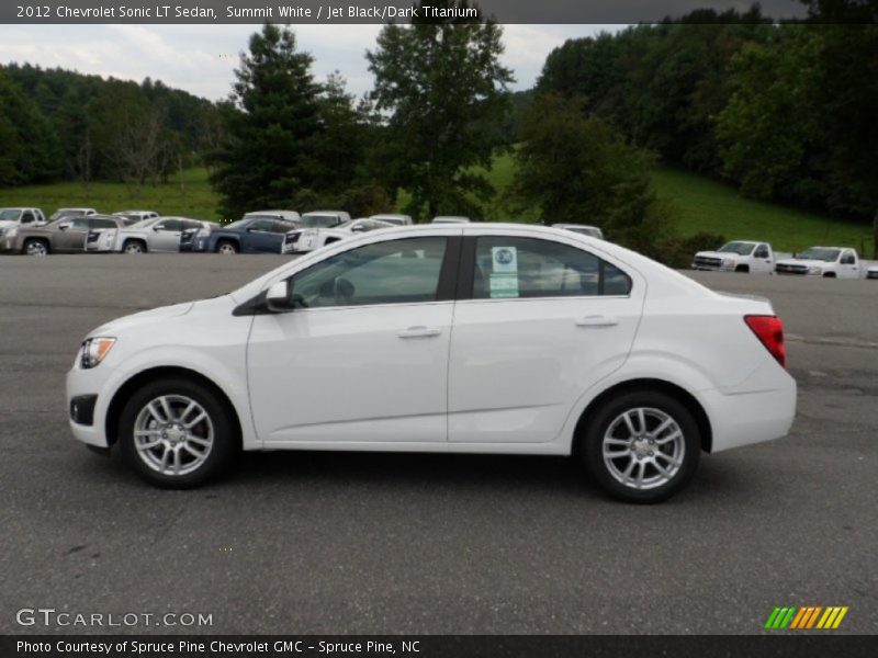 Summit White / Jet Black/Dark Titanium 2012 Chevrolet Sonic LT Sedan