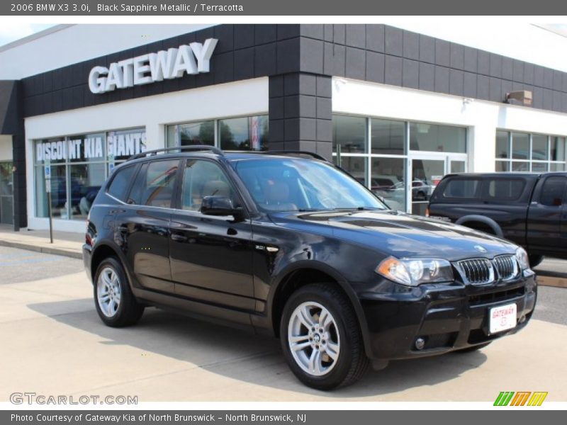 Black Sapphire Metallic / Terracotta 2006 BMW X3 3.0i