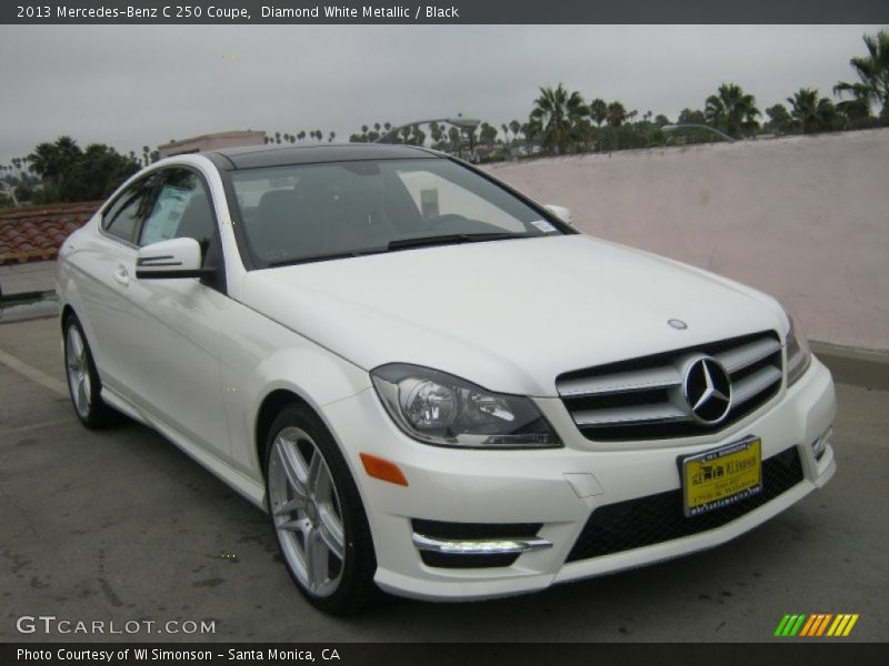 Diamond White Metallic / Black 2013 Mercedes-Benz C 250 Coupe