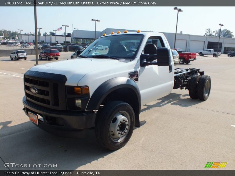 Oxford White / Medium Stone Grey 2008 Ford F450 Super Duty XL Regular Cab Chassis