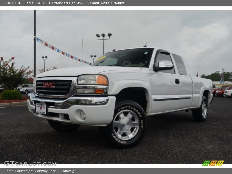 Summit White / Neutral 2004 GMC Sierra 1500 SLT Extended Cab 4x4