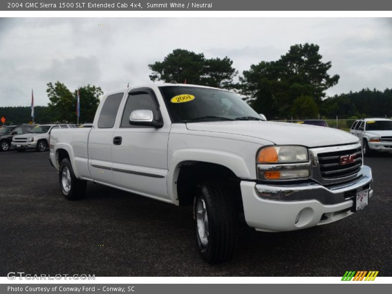 Summit White / Neutral 2004 GMC Sierra 1500 SLT Extended Cab 4x4