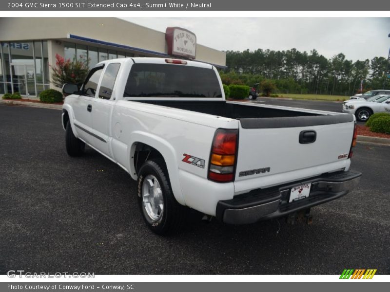 Summit White / Neutral 2004 GMC Sierra 1500 SLT Extended Cab 4x4