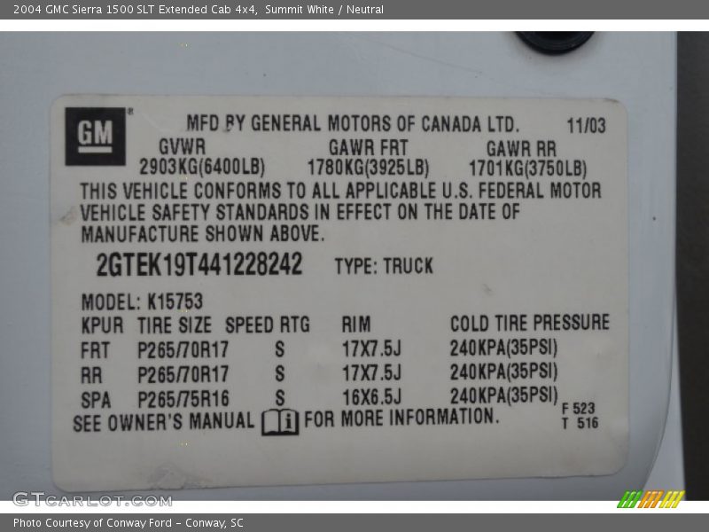 Summit White / Neutral 2004 GMC Sierra 1500 SLT Extended Cab 4x4