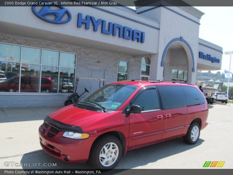 Inferno Red Pearlcoat / Mist Gray 2000 Dodge Grand Caravan SE