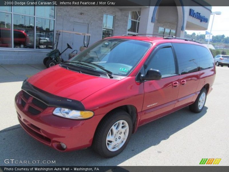 Inferno Red Pearlcoat / Mist Gray 2000 Dodge Grand Caravan SE
