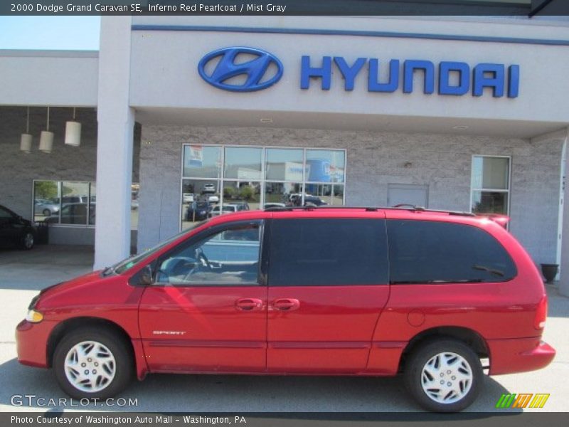 Inferno Red Pearlcoat / Mist Gray 2000 Dodge Grand Caravan SE